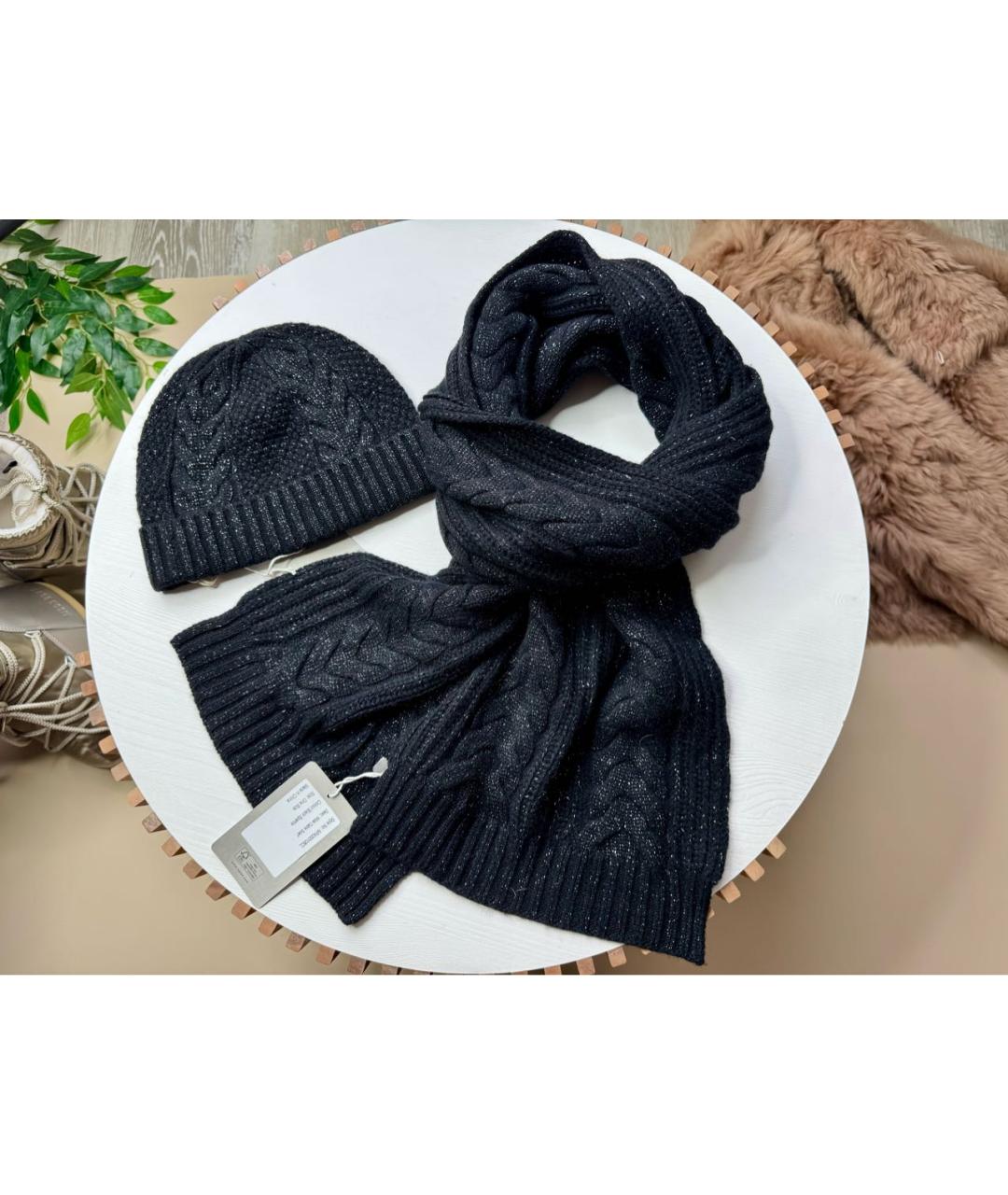 N.PEAL Черный кашемировый шарф, фото 7