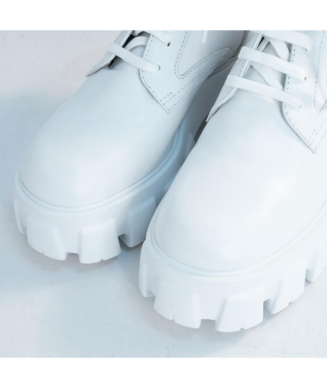 PRADA Белые кожаные ботинки, фото 3