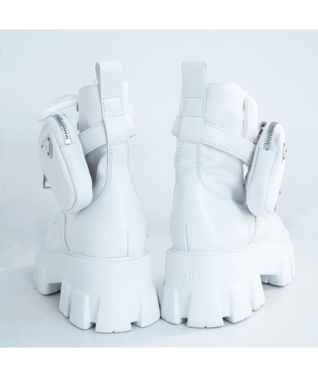 PRADA Белые кожаные ботинки, фото 5