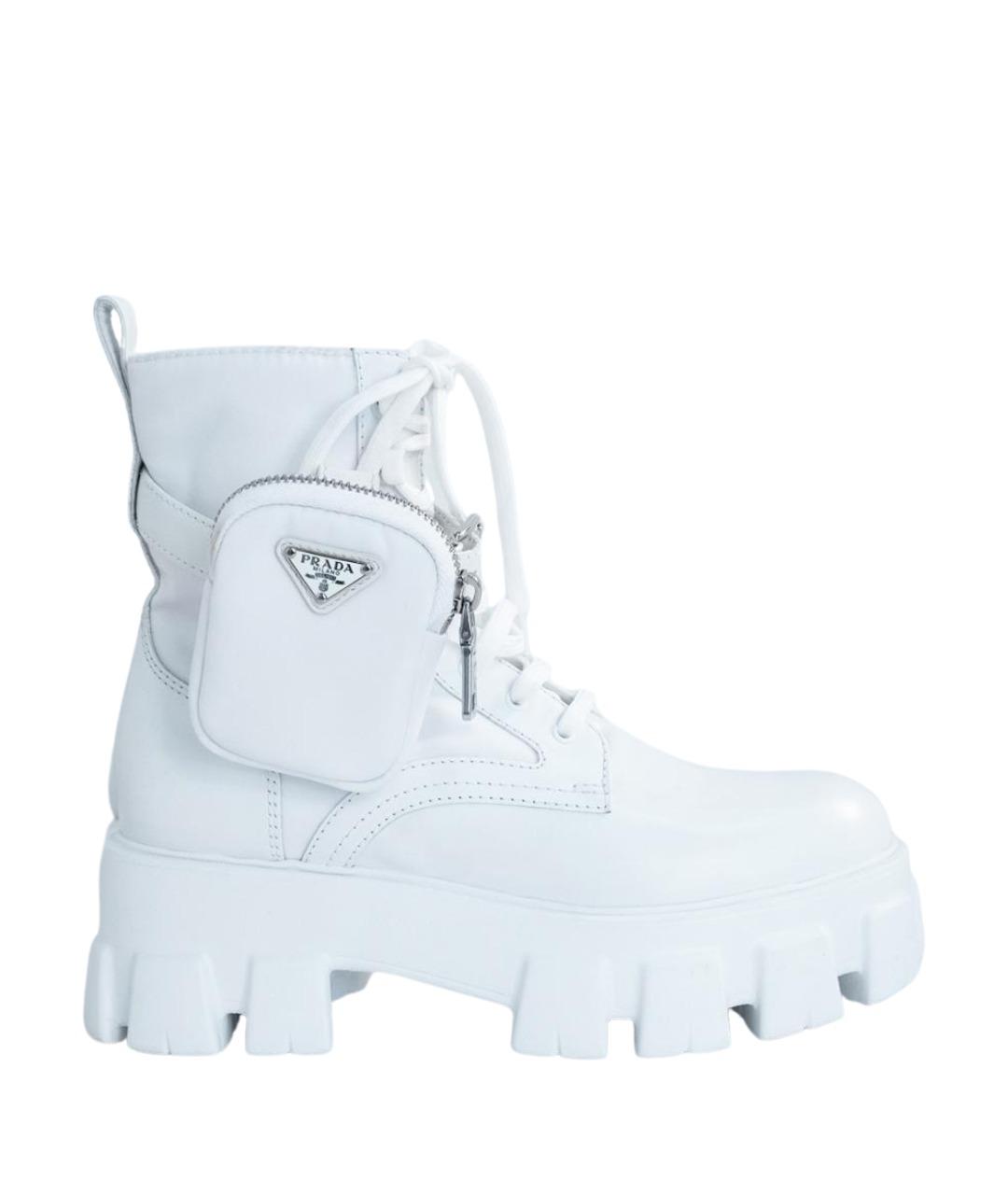 PRADA Белые кожаные ботинки, фото 1