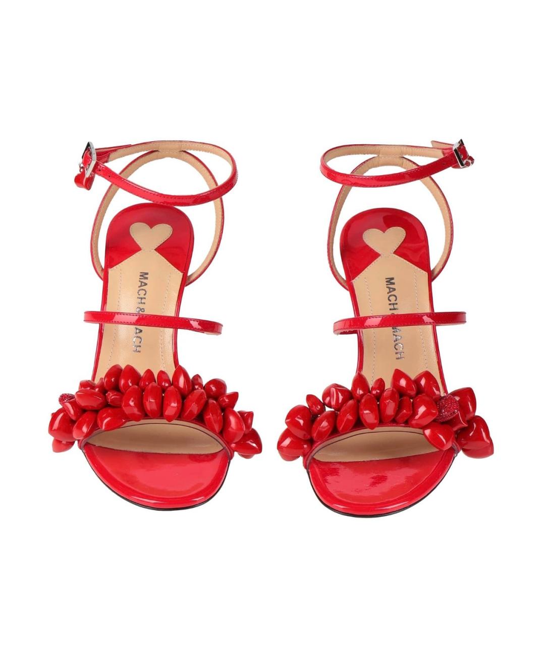 MACH&MACH Красные босоножки из лакированной кожи, фото 3