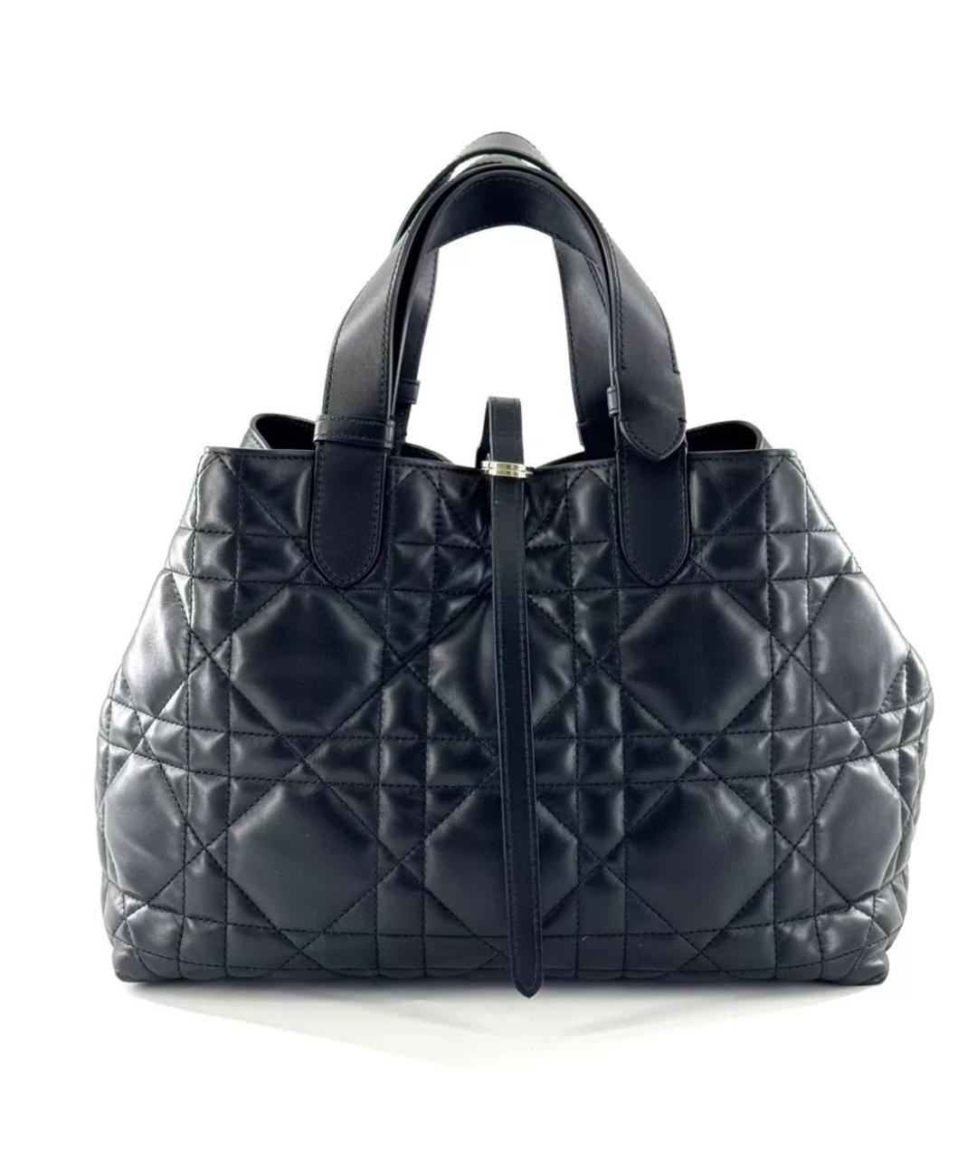 CHRISTIAN DIOR Черная кожаная сумка с короткими ручками, фото 3