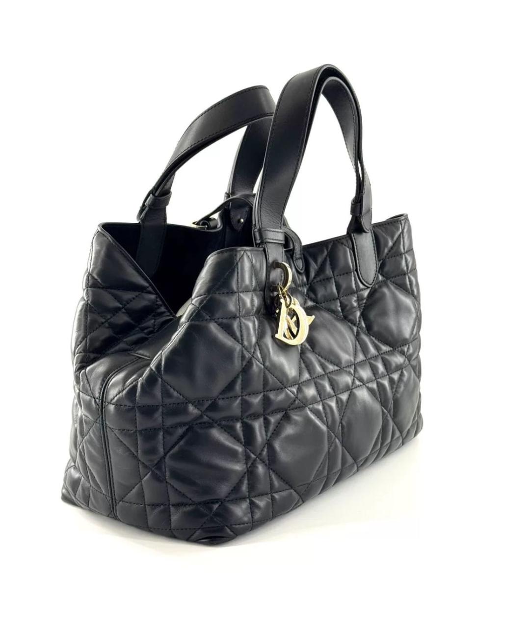 CHRISTIAN DIOR Черная кожаная сумка с короткими ручками, фото 2