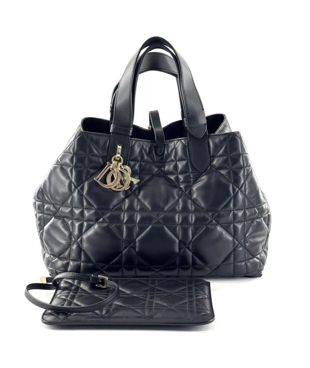 CHRISTIAN DIOR Черная кожаная сумка с короткими ручками, фото 7