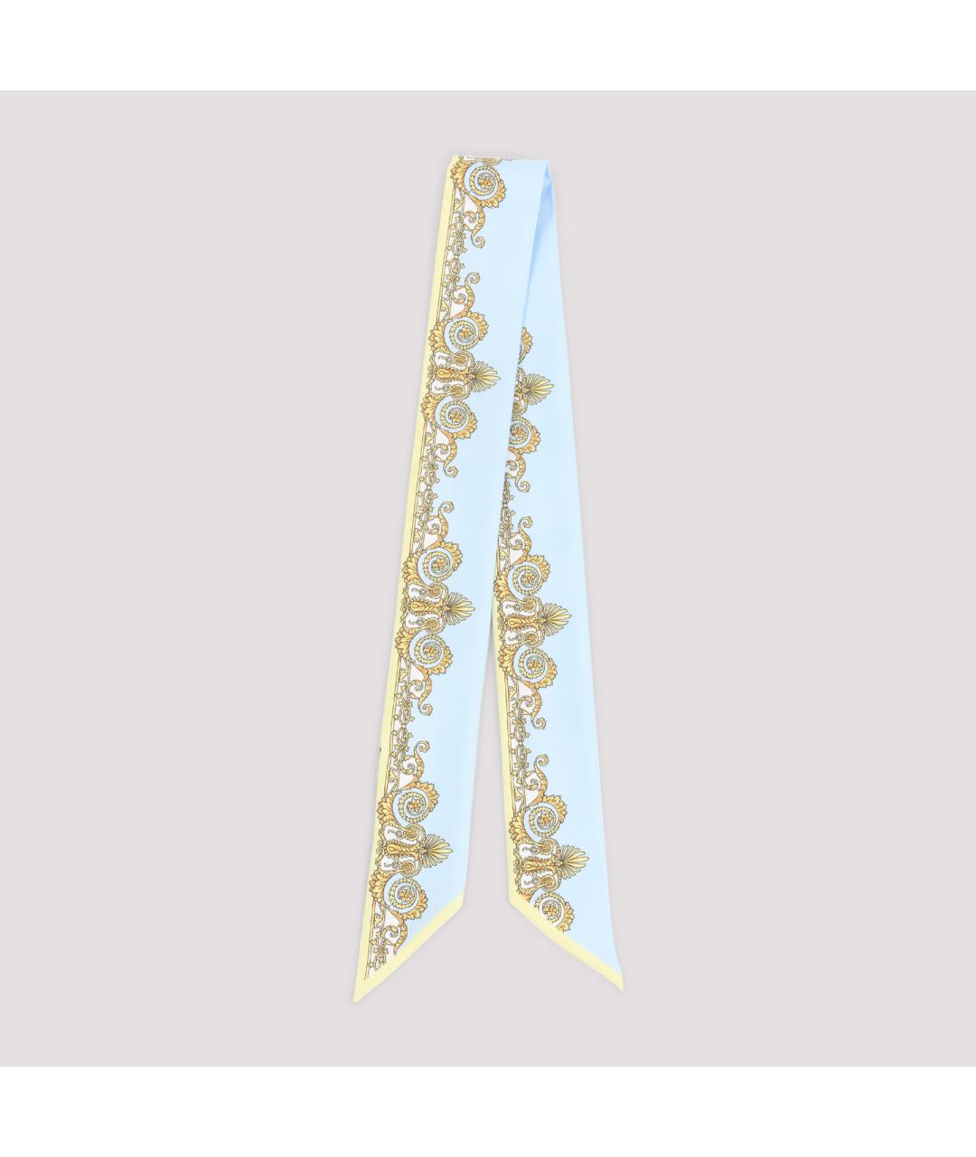 VERSACE Голубой шелковый шарф, фото 2
