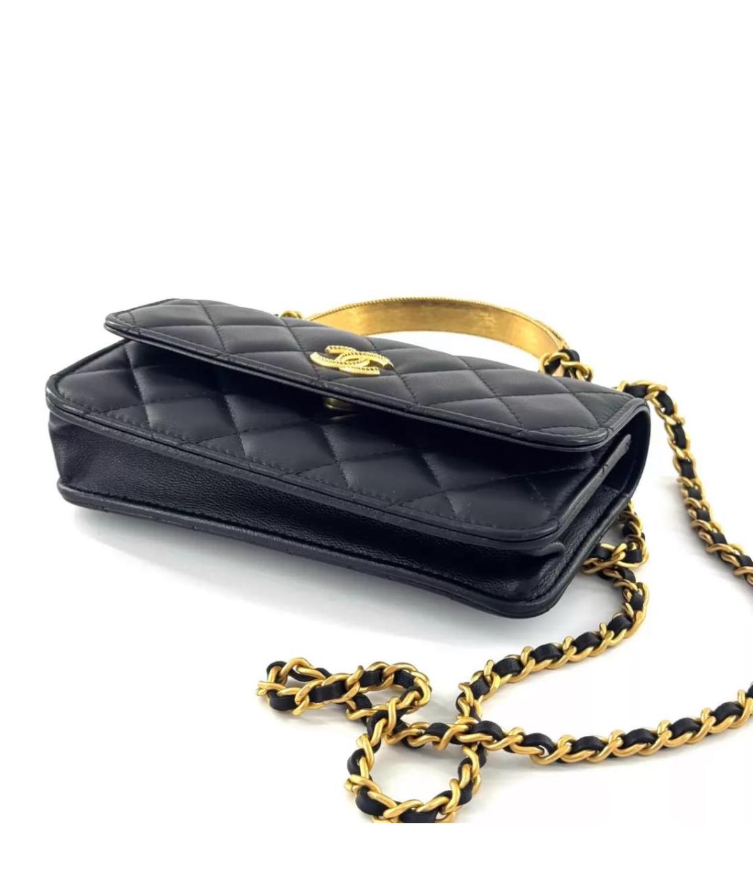 CHANEL Черная кожаная сумка через плечо, фото 5