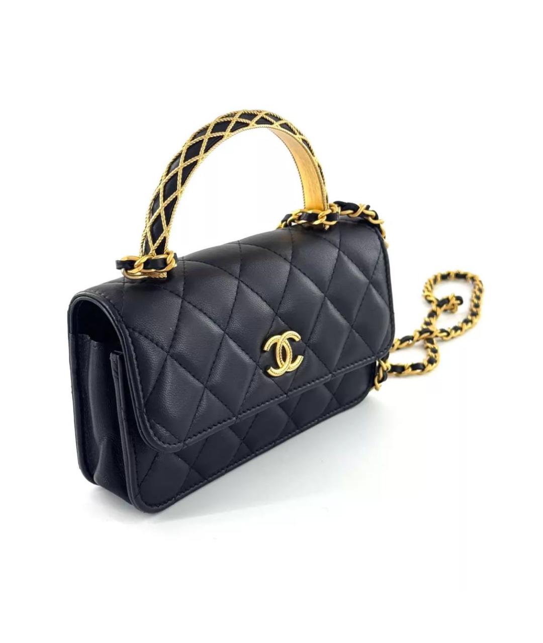 CHANEL Черная кожаная сумка через плечо, фото 2