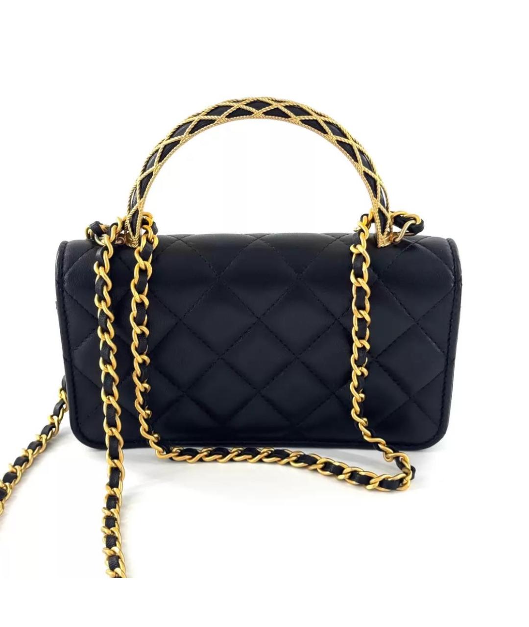 CHANEL Черная кожаная сумка через плечо, фото 3