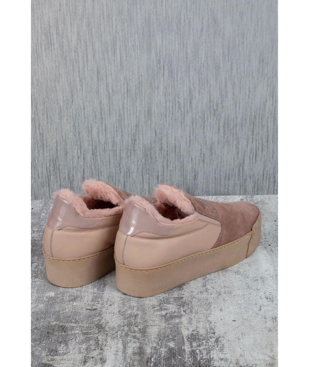 BLUMARINE Розовые замшевые слипоны, фото 4