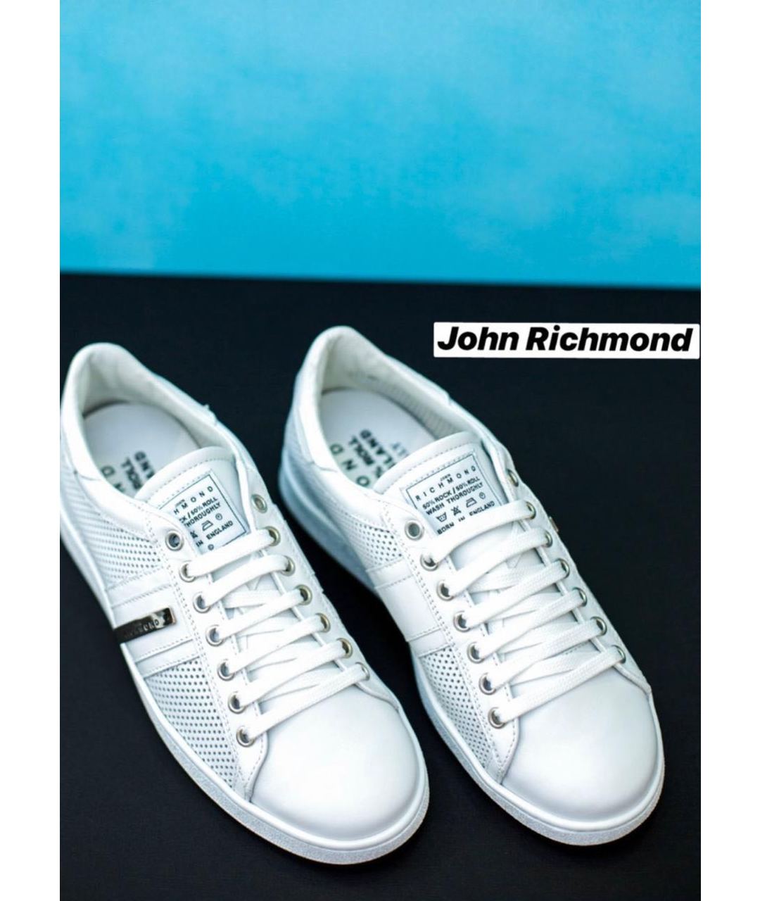 JOHN RICHMOND Белые кожаные кроссовки, фото 3