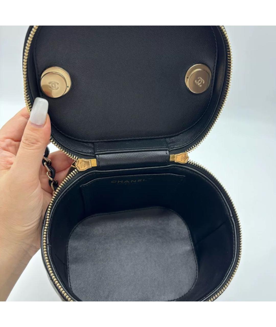 CHANEL Черная кожаная сумка через плечо, фото 6