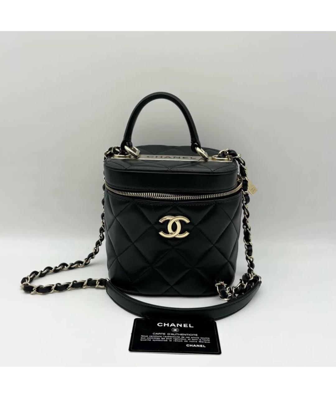 CHANEL Черная кожаная сумка через плечо, фото 7