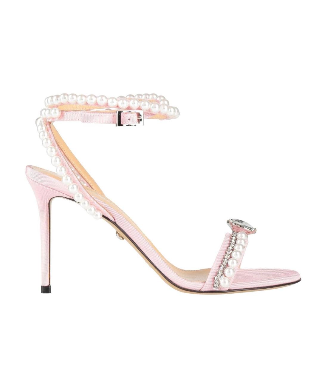 MACH&MACH Розовые текстильные босоножки, фото 1