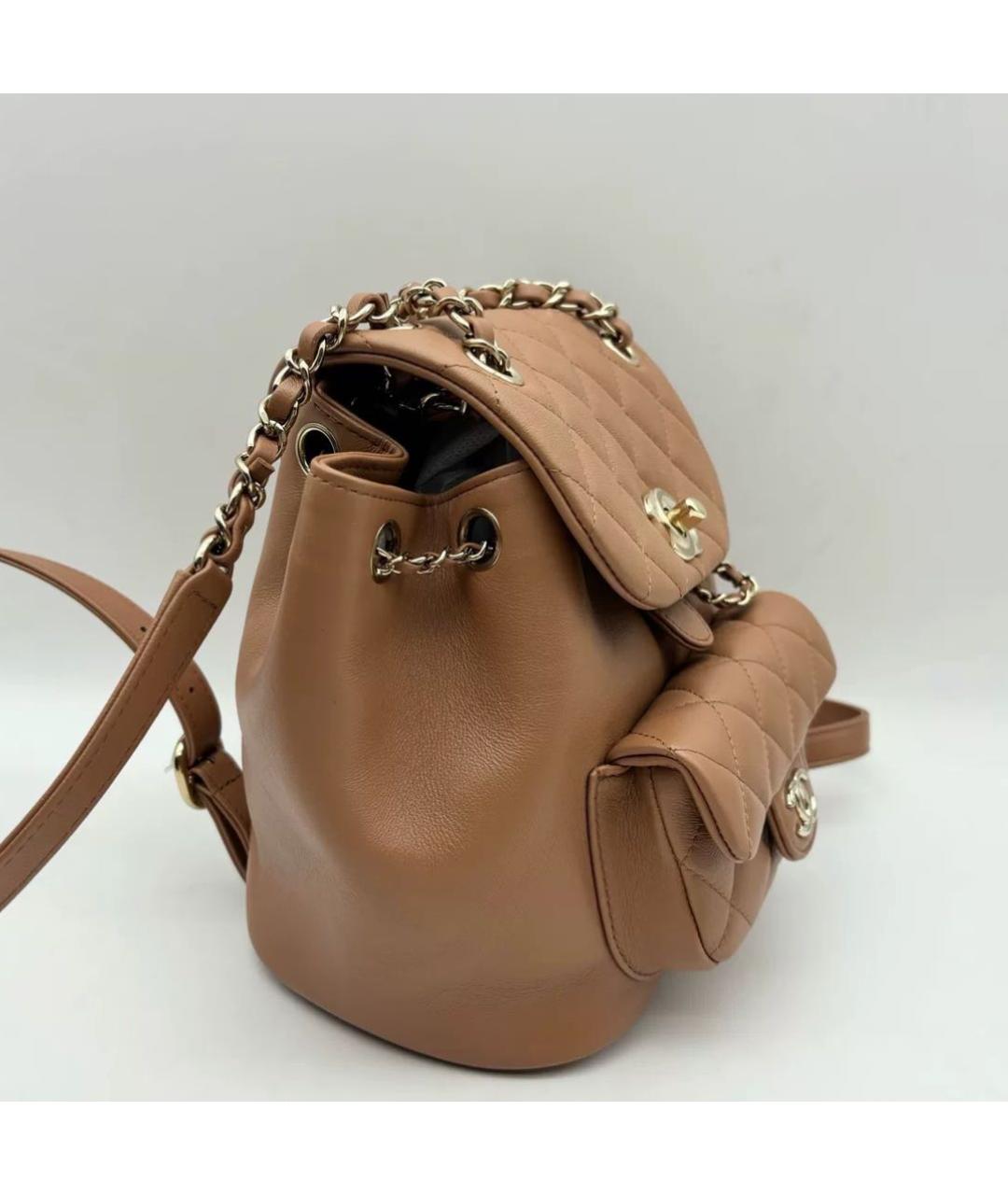 CHANEL Коричневый кожаный рюкзак, фото 3