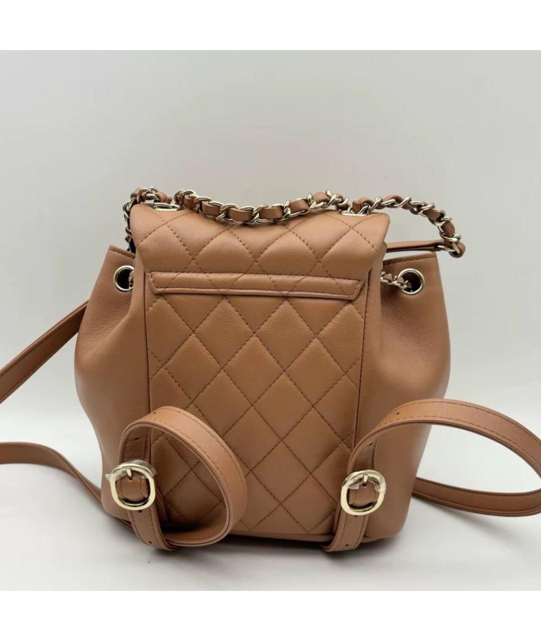CHANEL Коричневый кожаный рюкзак, фото 2