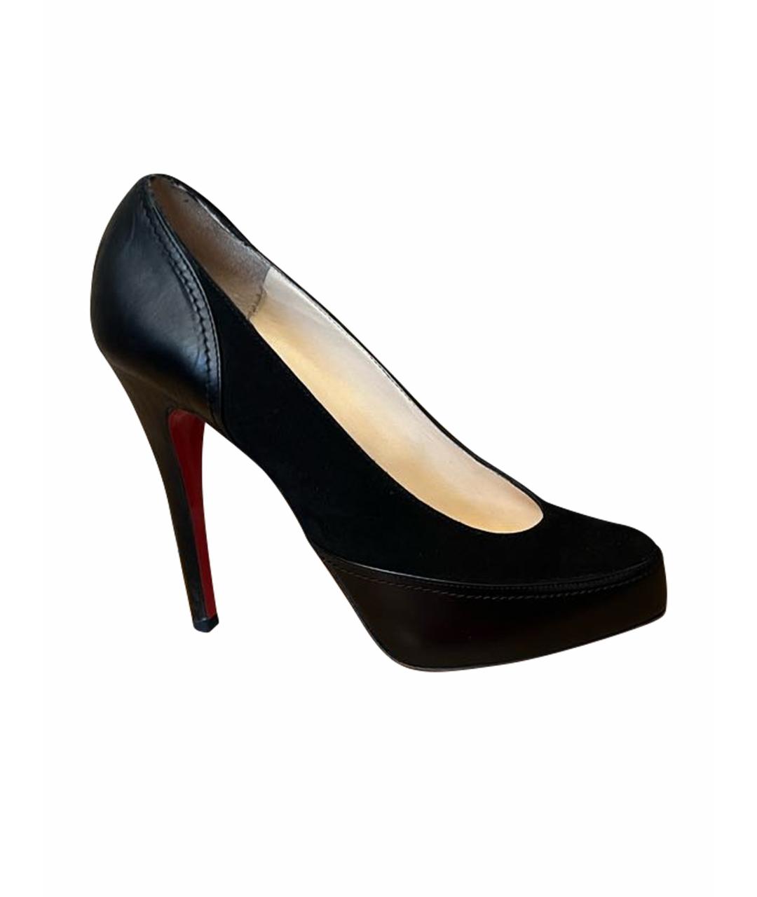 CHRISTIAN LOUBOUTIN Черные кожаные туфли, фото 1