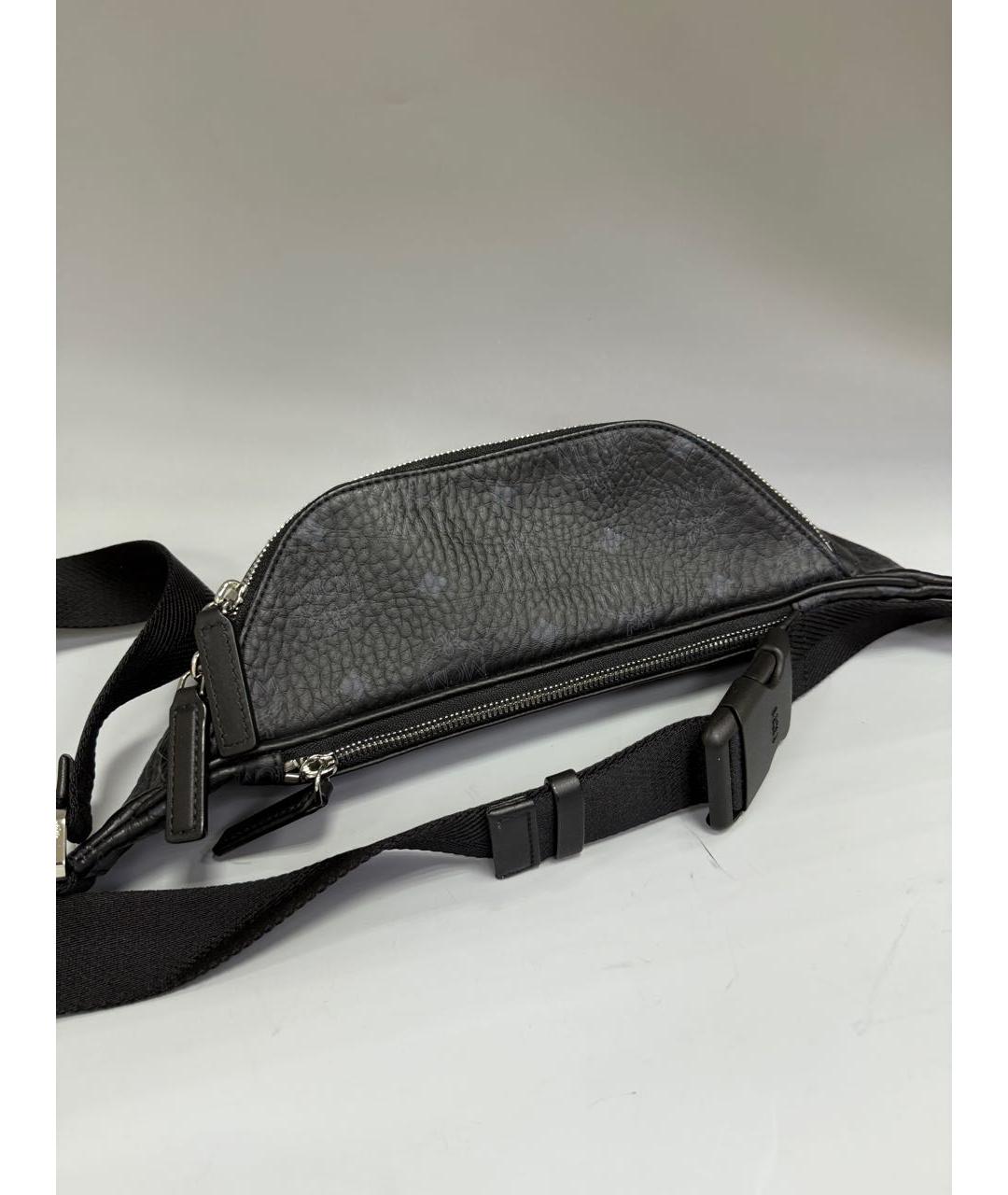 MCM Черная кожаная поясная сумка, фото 7