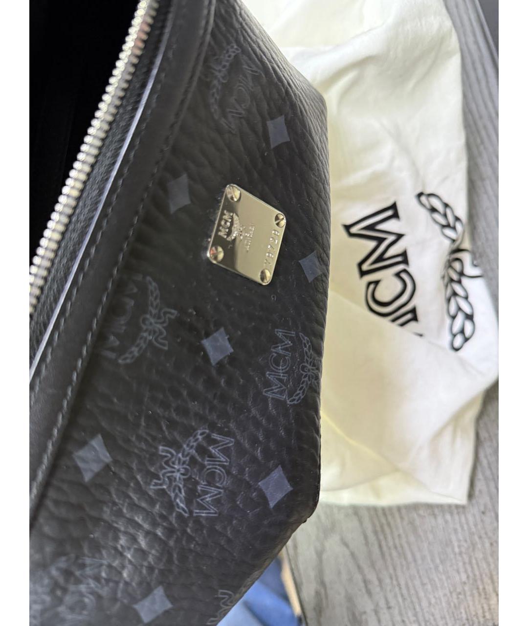 MCM Черная кожаная поясная сумка, фото 6