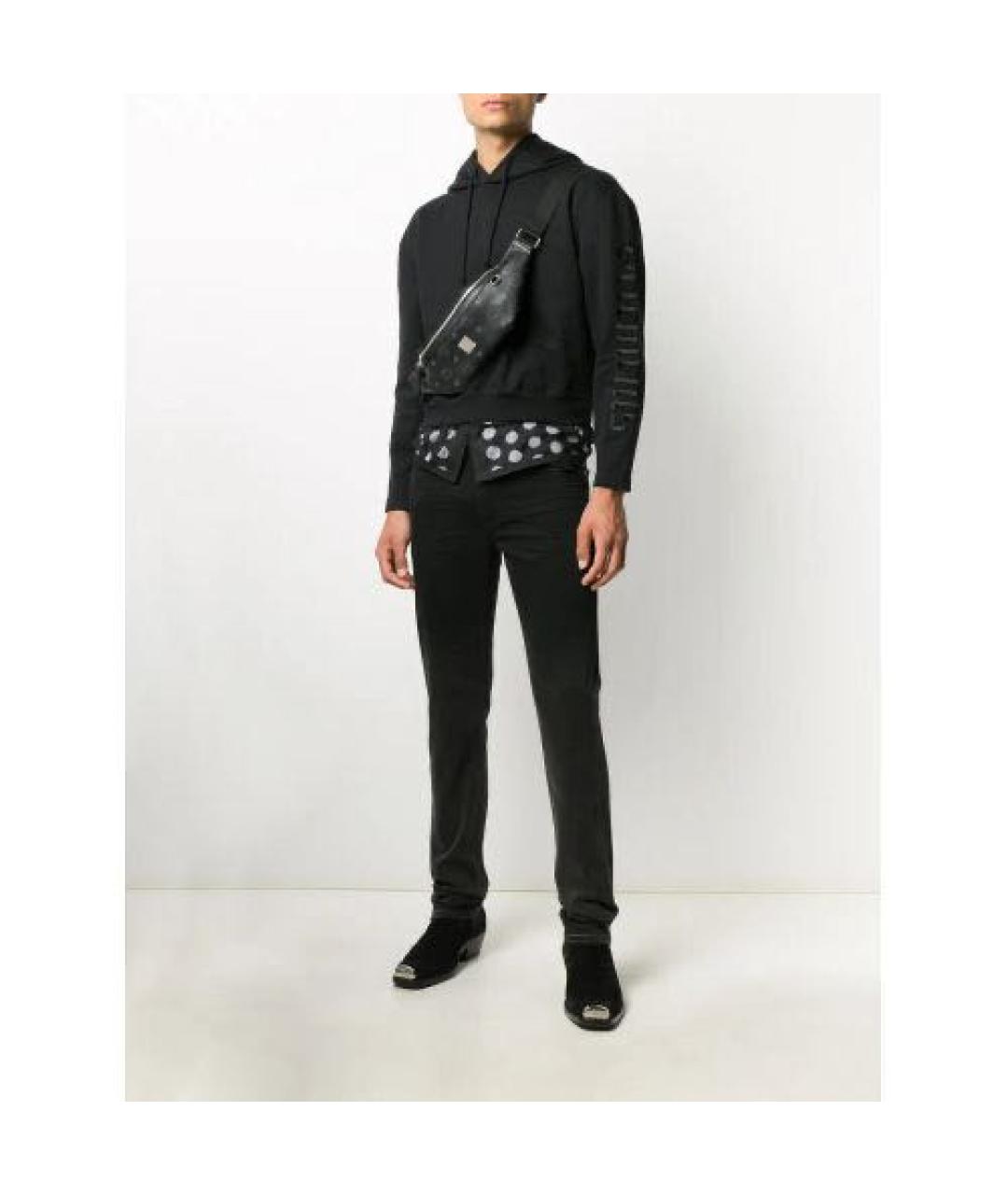 MCM Черная кожаная поясная сумка, фото 8