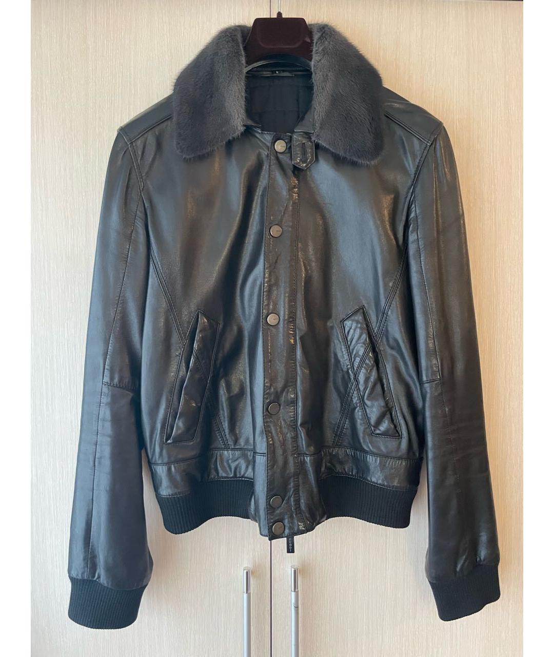 FENDI Черная кожаная куртка, фото 7