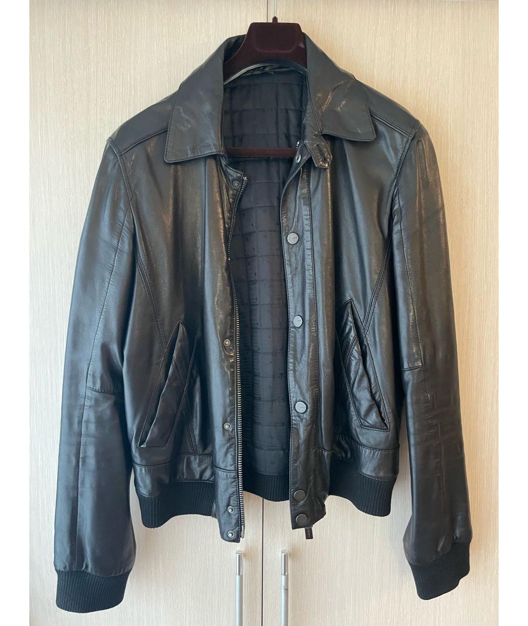 FENDI Черная кожаная куртка, фото 3