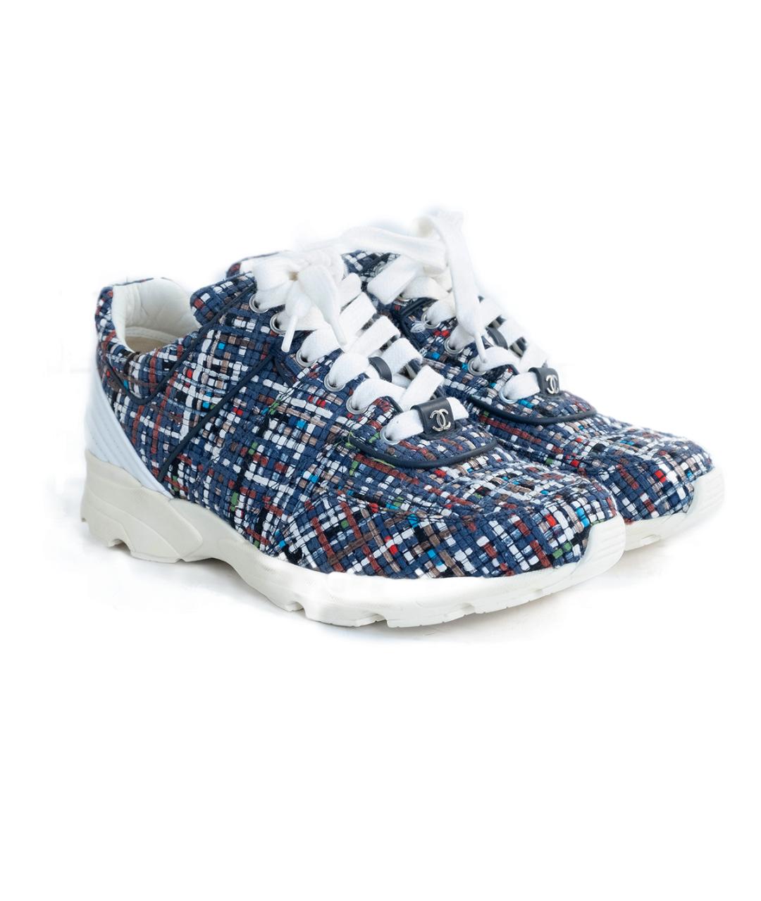 CHANEL Синие текстильные кроссовки, фото 2
