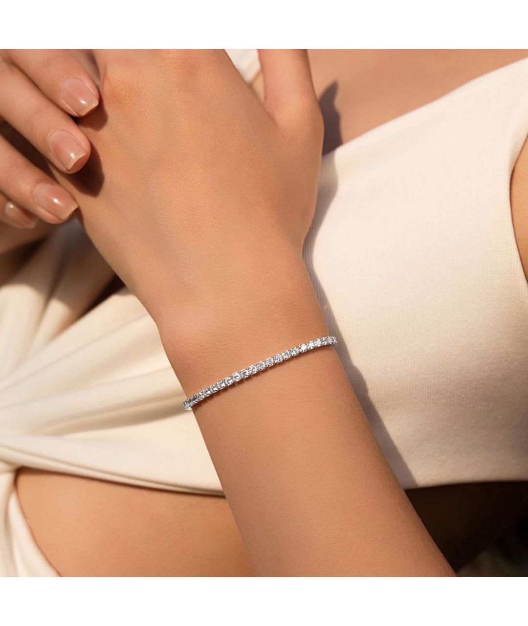 APM Monaco Белый серебряный браслет, фото 2