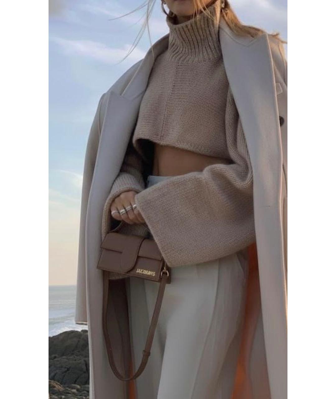 JACQUEMUS Коричневая кожаная сумка с короткими ручками, фото 4