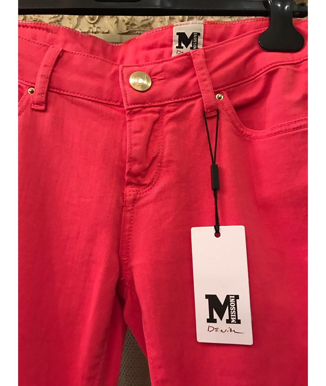 MISSONI Коралловые хлопко-эластановые джинсы слим, фото 3