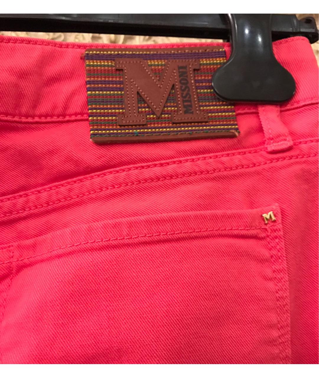 MISSONI Коралловые хлопко-эластановые джинсы слим, фото 5