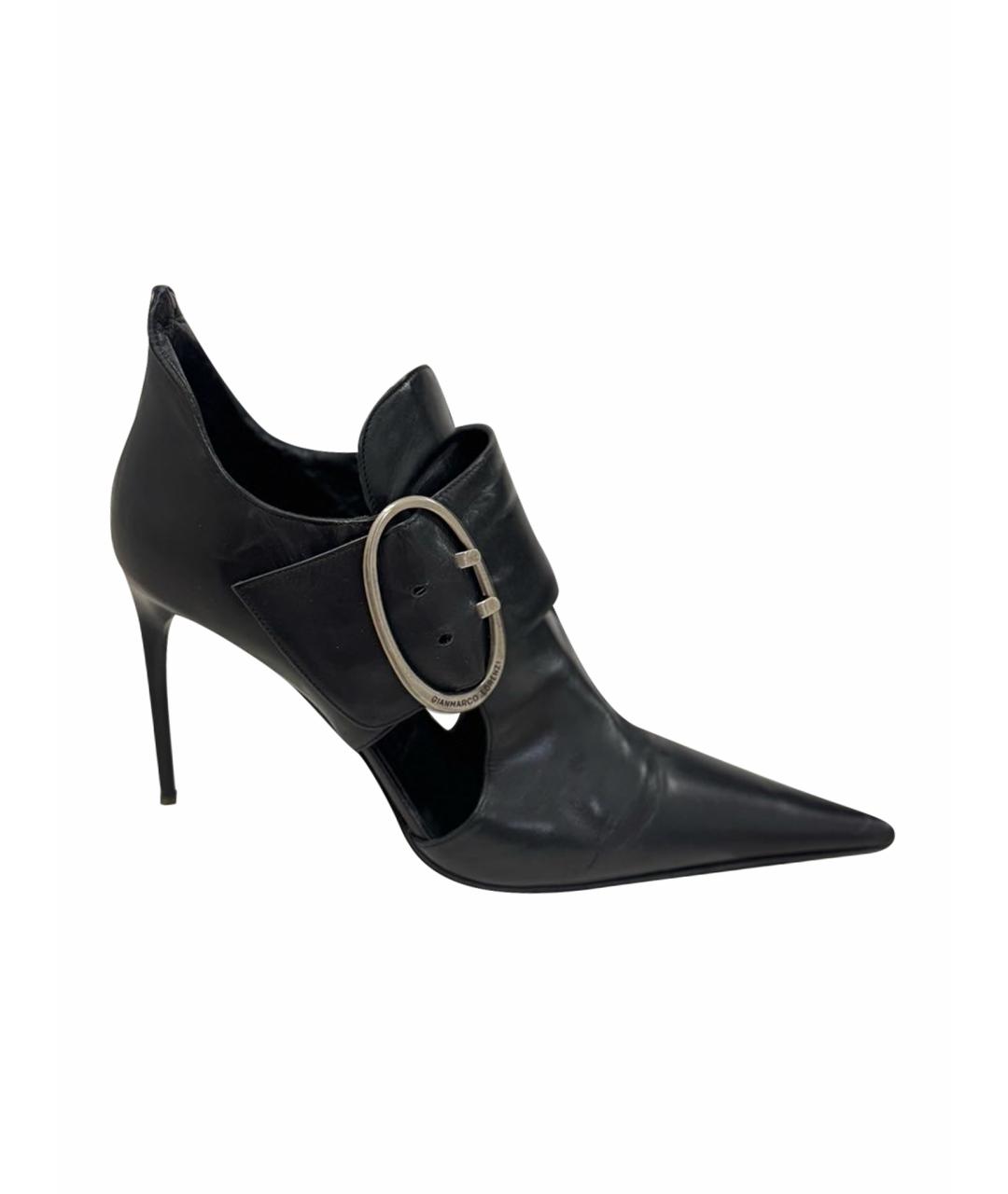 GIAN MARCO LORENZI Черные кожаные ботильоны, фото 1