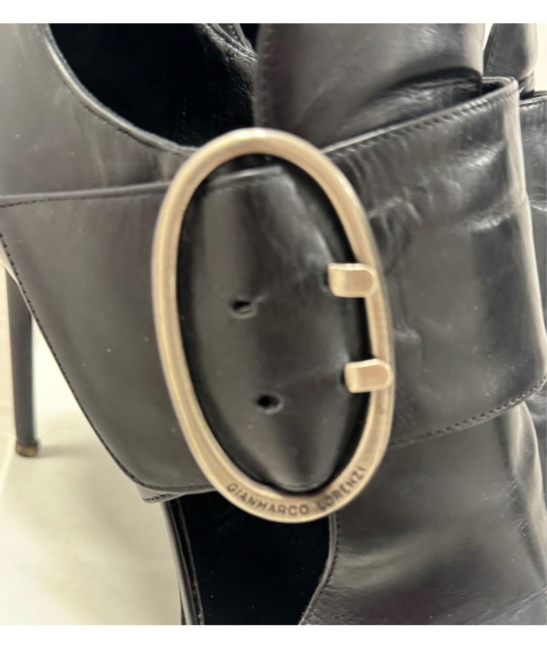 GIAN MARCO LORENZI Черные кожаные ботильоны, фото 5