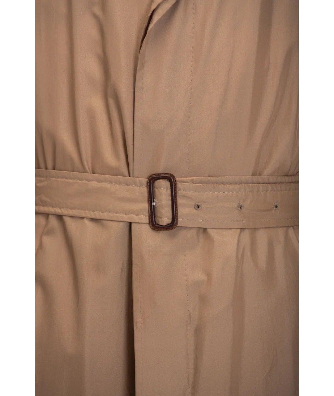 HERNO Бежевый шелковый тренч / плащ, фото 7