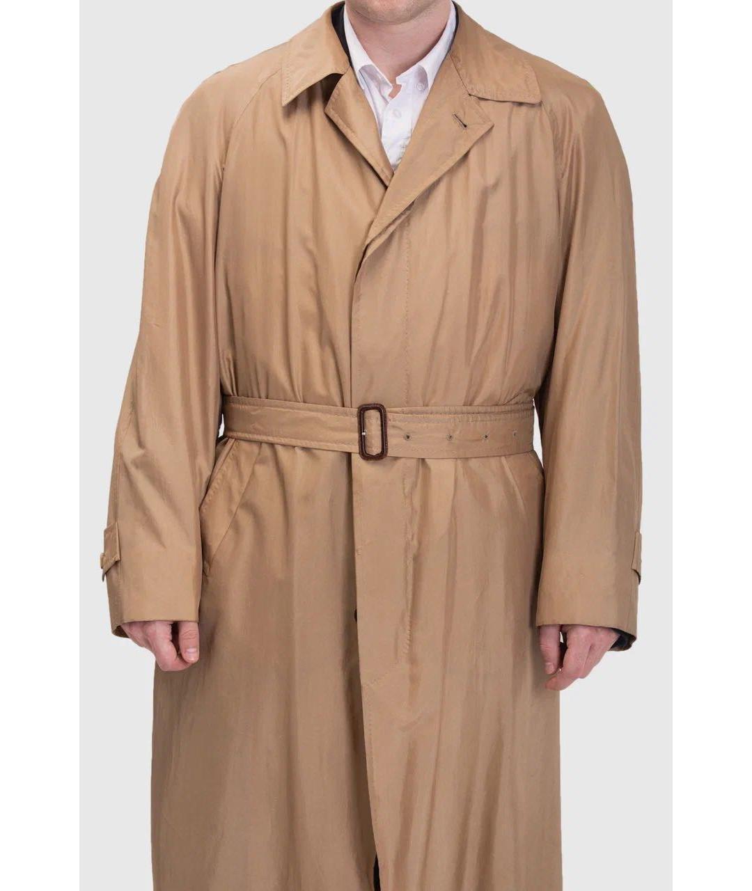 HERNO Бежевый шелковый тренч / плащ, фото 9