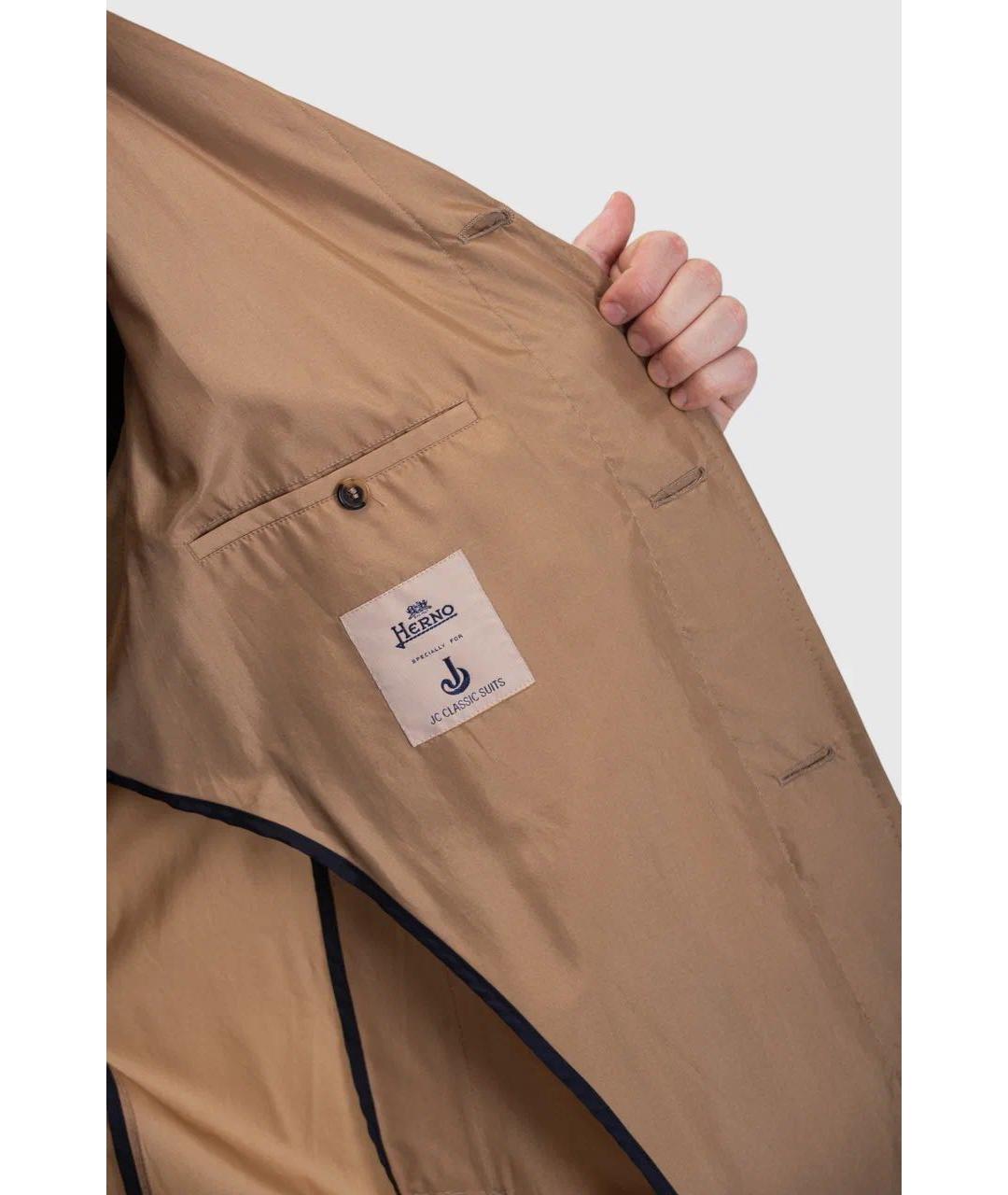 HERNO Бежевый шелковый тренч / плащ, фото 8