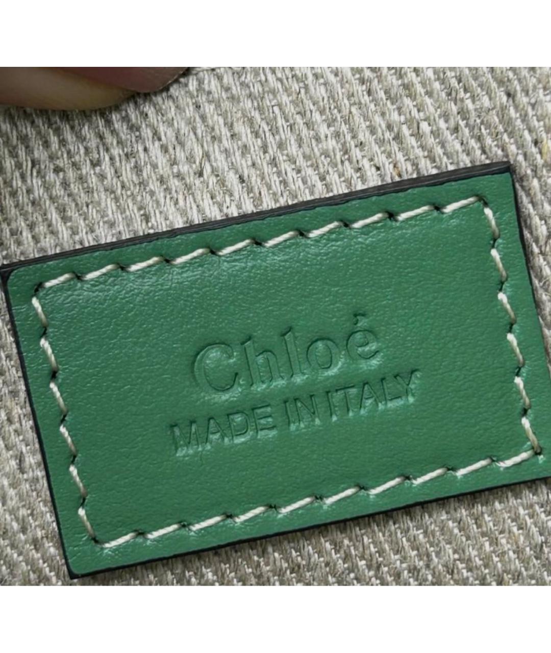 CHLOE Зеленая замшевая сумка тоут, фото 4