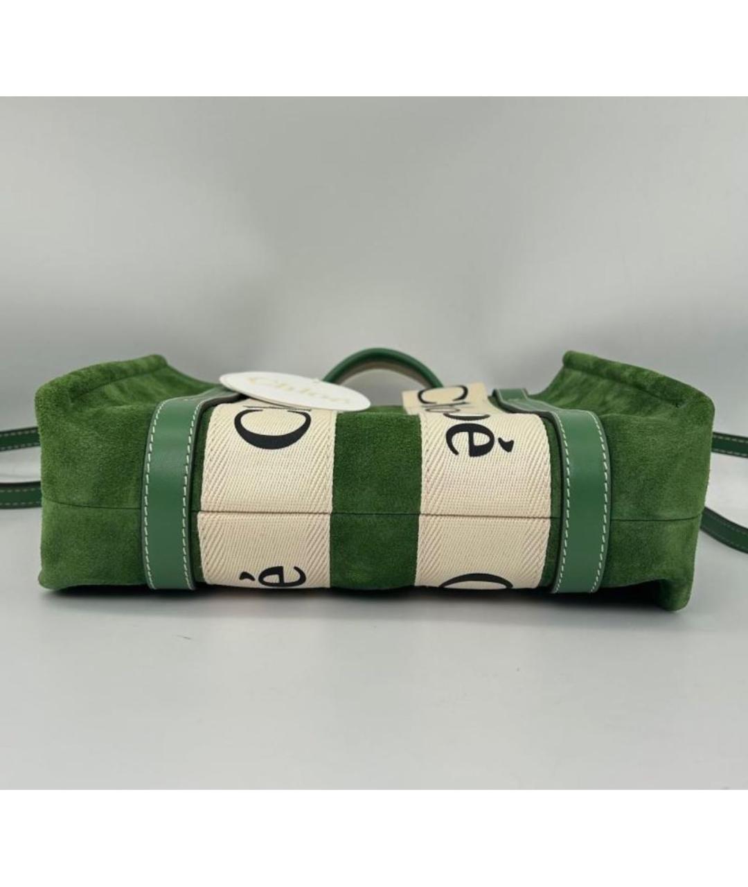 CHLOE Зеленая замшевая сумка тоут, фото 6