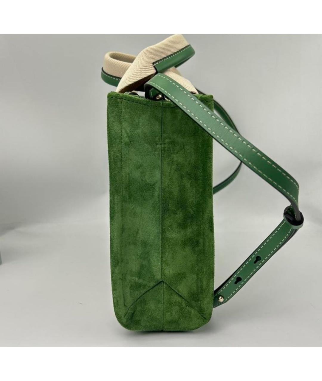 CHLOE Зеленая замшевая сумка тоут, фото 5