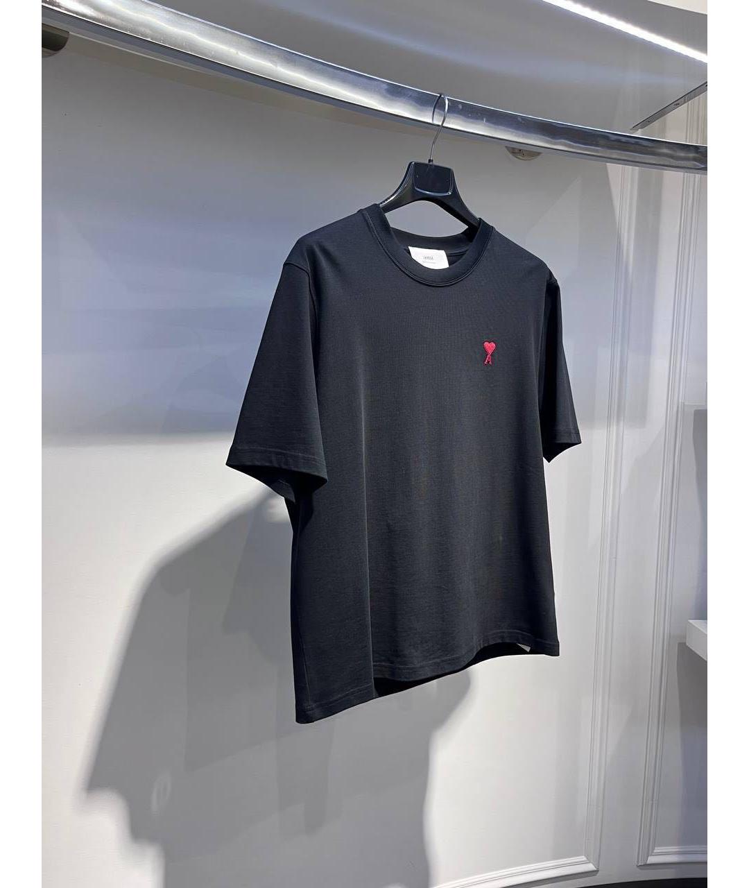 Ami Paris Черная хлопковая футболка, фото 4