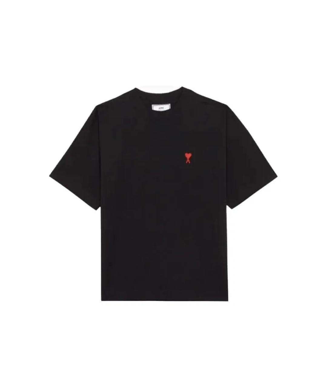 Ami Paris Черная хлопковая футболка, фото 1