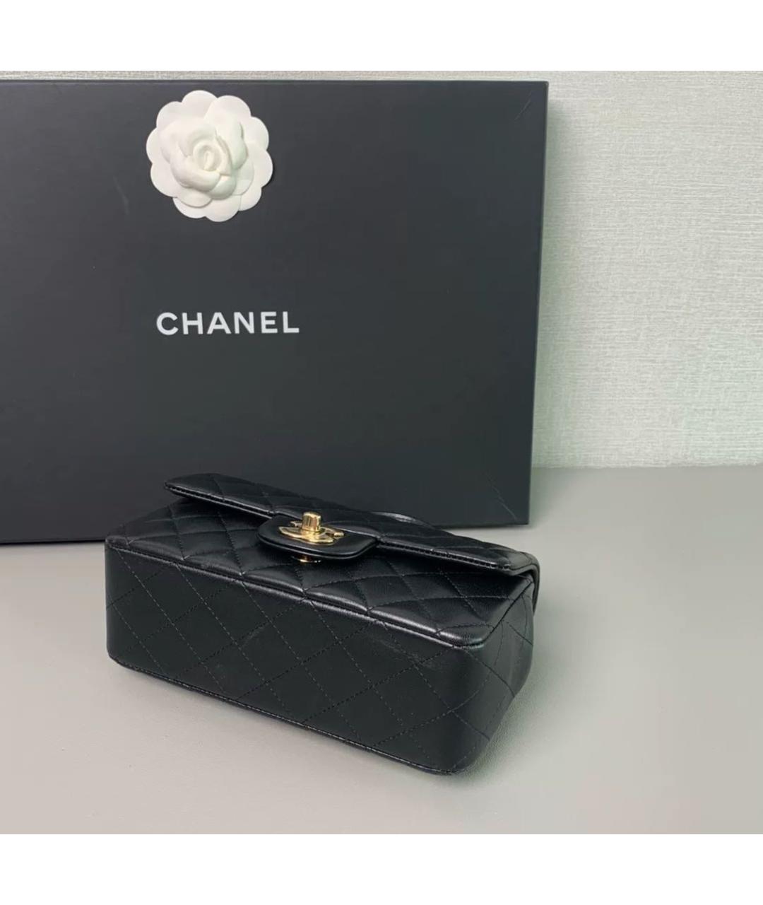 CHANEL Черная кожаная сумка через плечо, фото 5