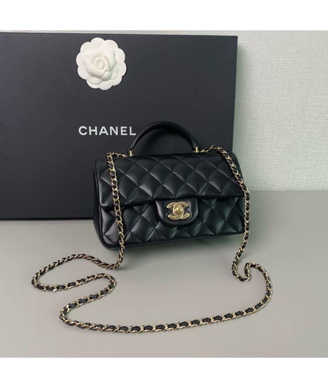 CHANEL Черная кожаная сумка через плечо, фото 2