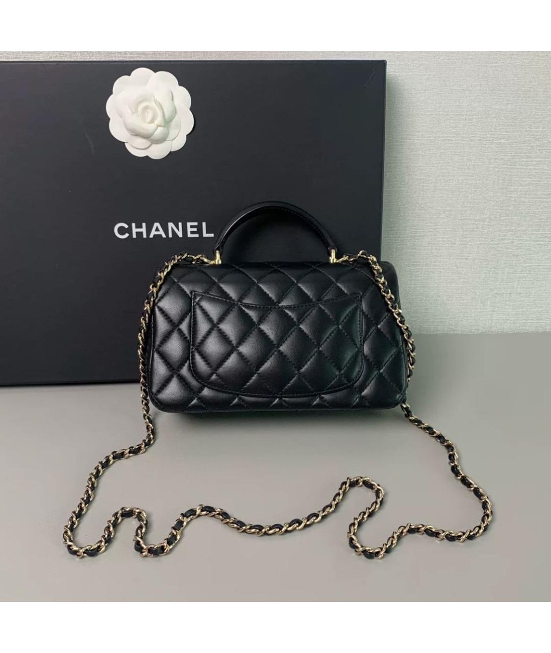 CHANEL Черная кожаная сумка через плечо, фото 3