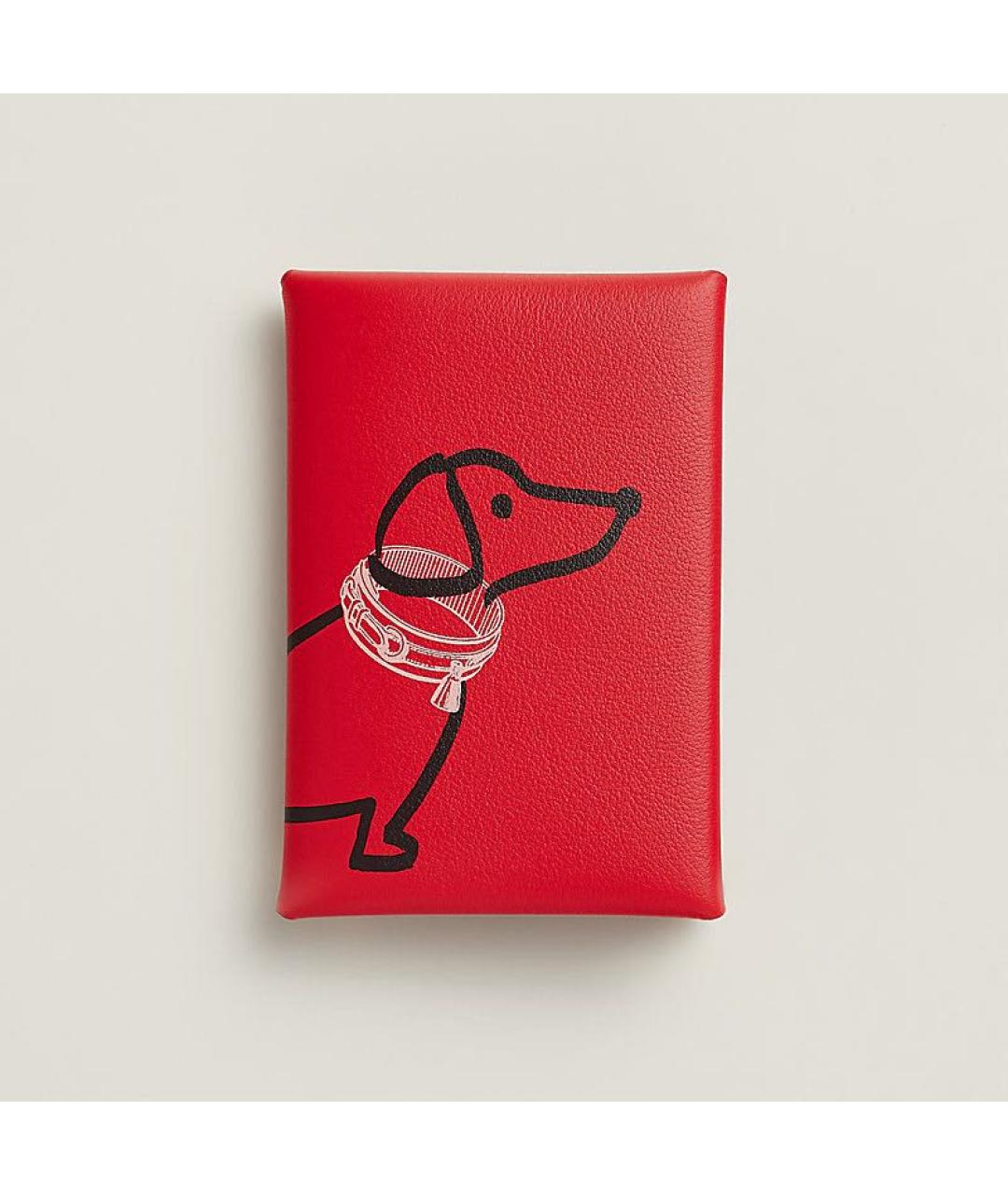 HERMES Красный кожаный кардхолдер, фото 5