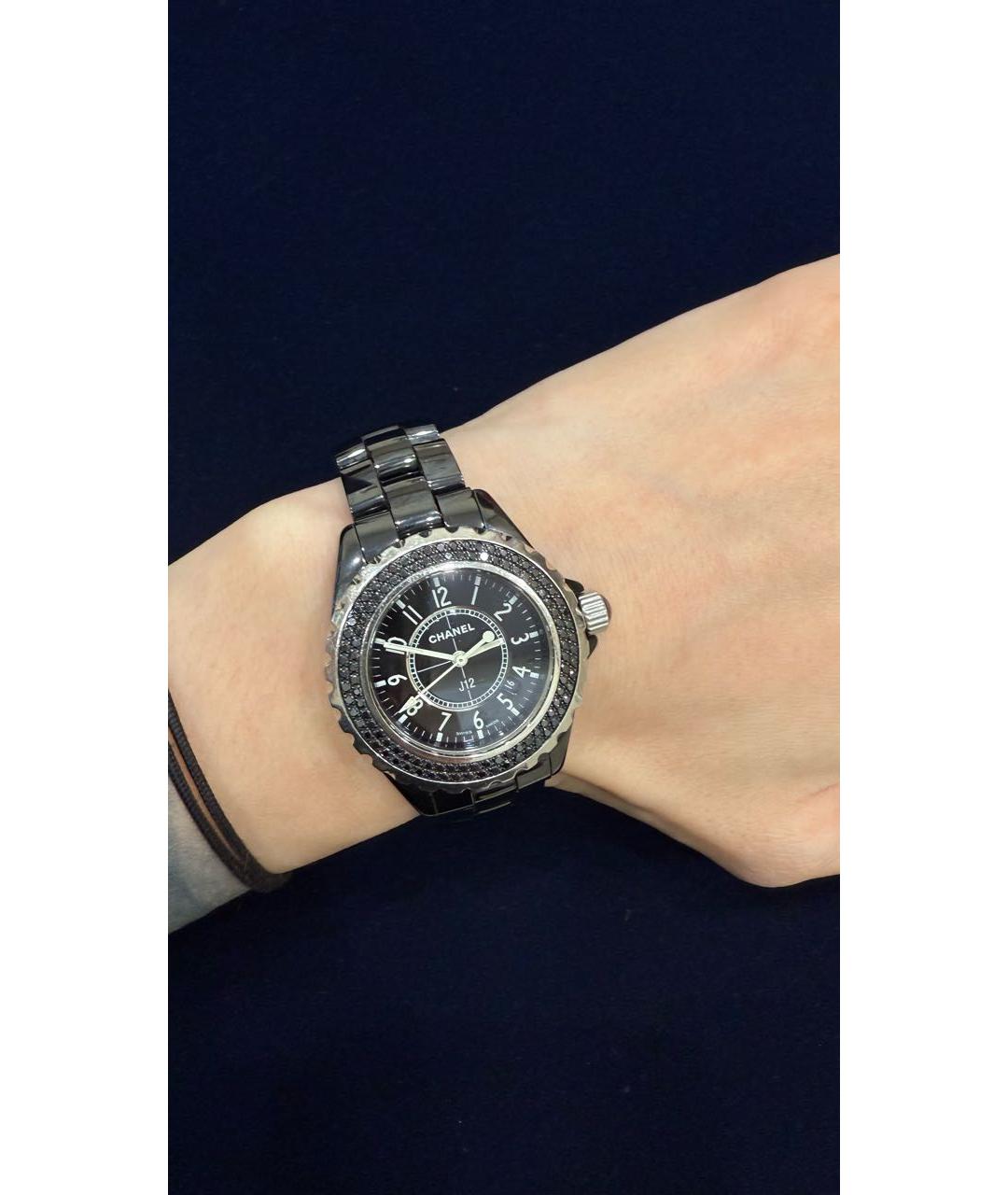 CHANEL Черные керамические часы, фото 6