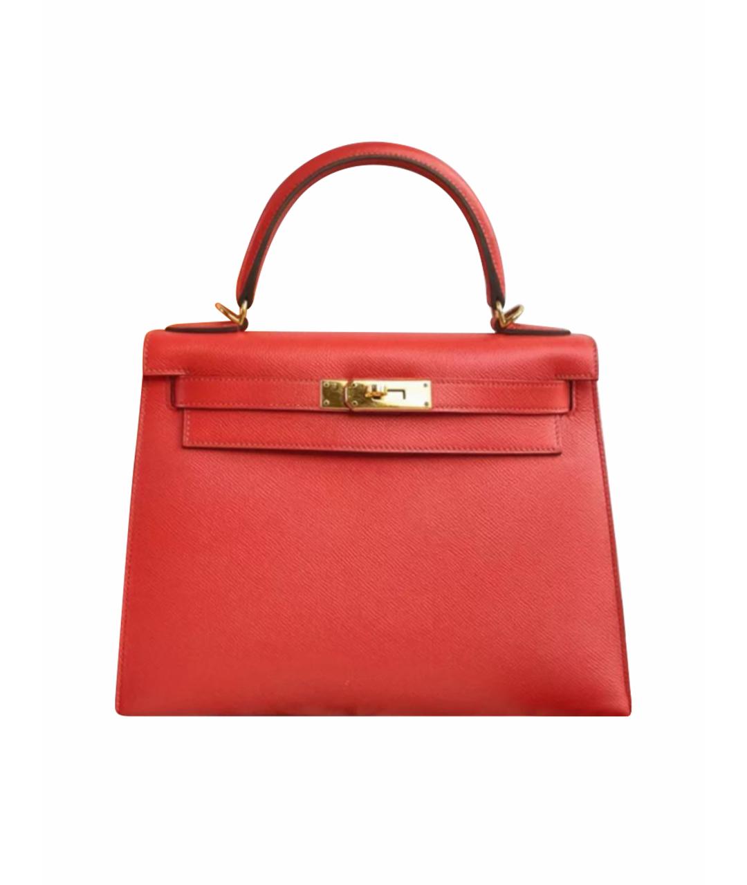 HERMES Красная кожаная сумка через плечо, фото 1