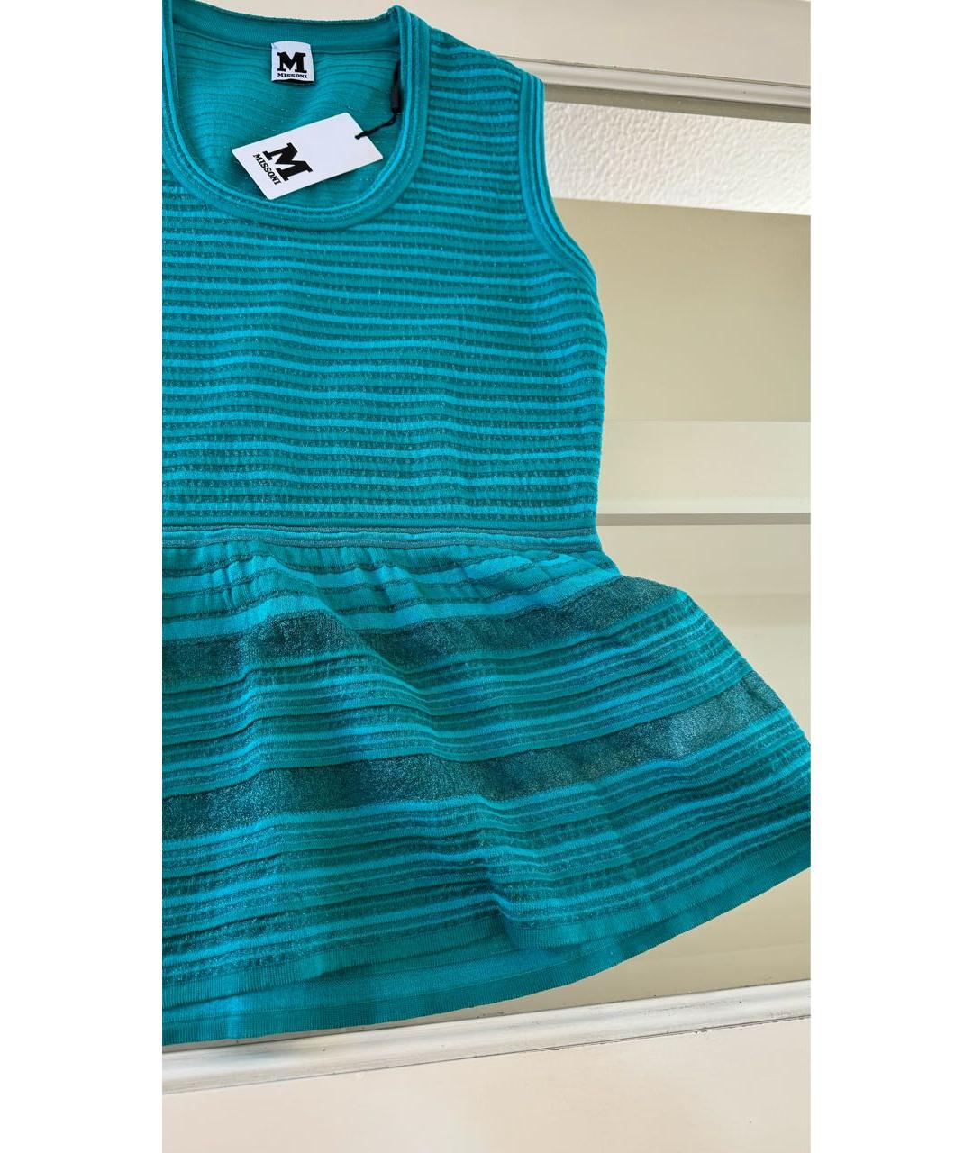 MISSONI Бирюзовая хлопковая майка, фото 4