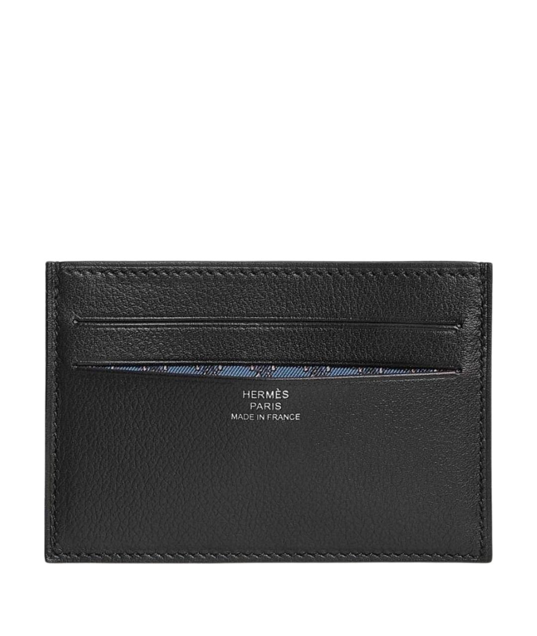 HERMES Черный кожаный кардхолдер, фото 1