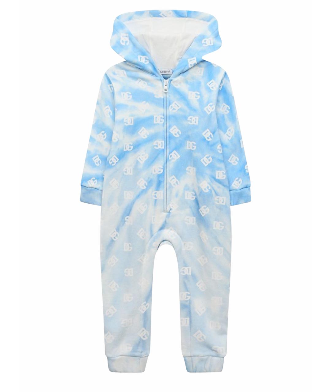 DOLCE&GABBANA Голубой хлопковый комбинезон, фото 1