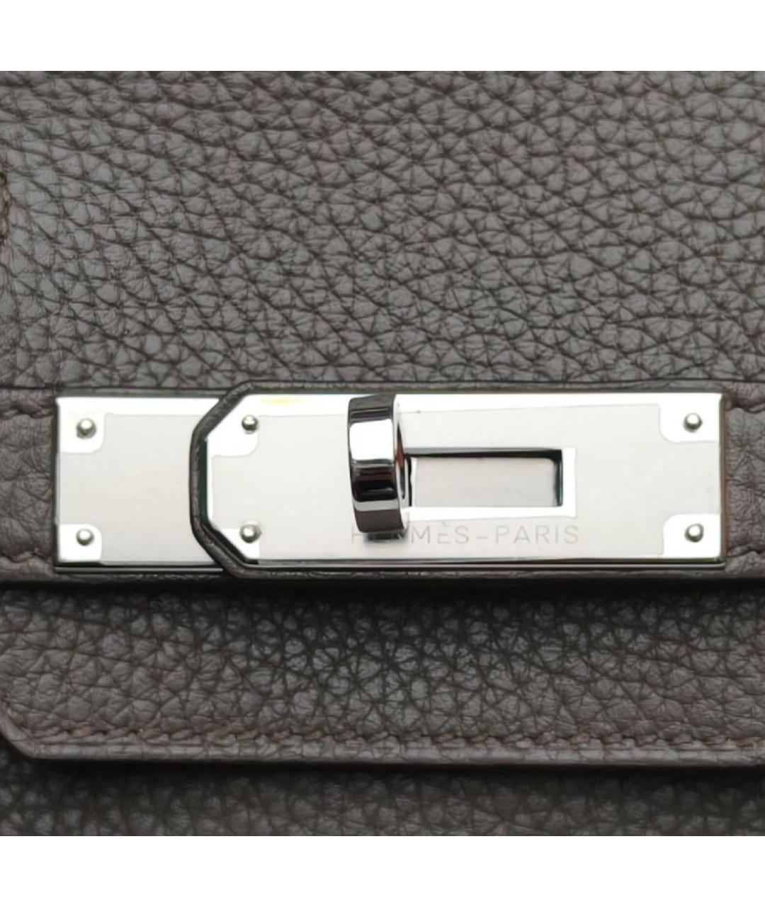 HERMES Бежевая кожаная сумка с короткими ручками, фото 6